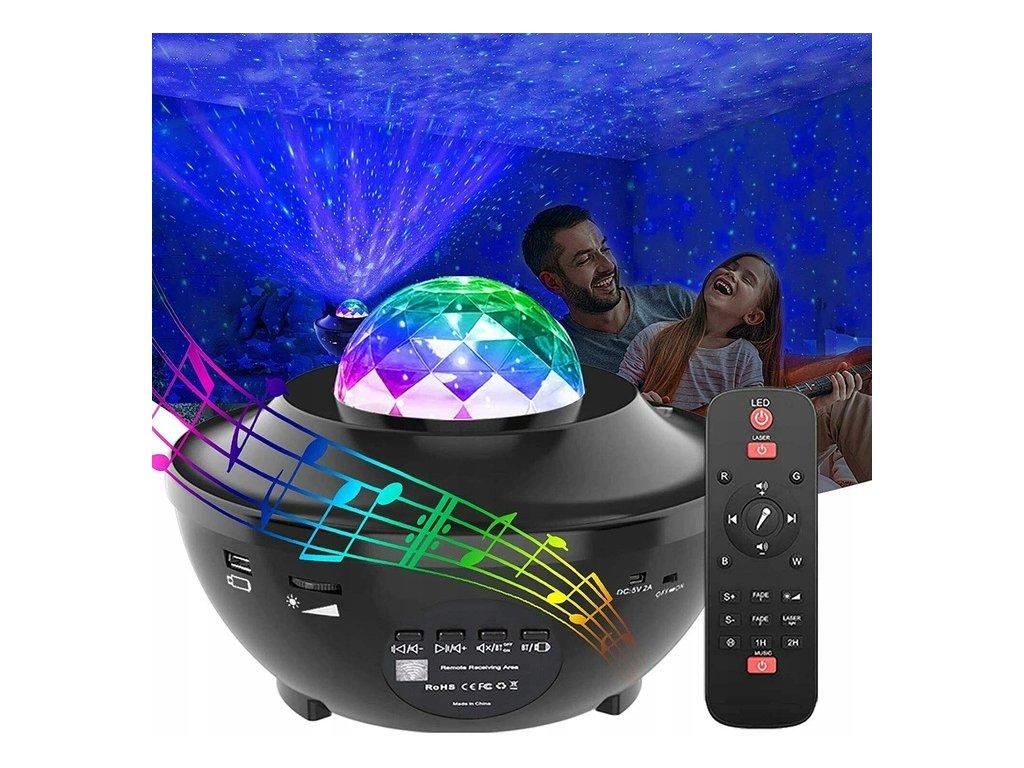 Berge LED laserový hvězdný projektor - noční obloha, Bluetooth, reproduktor